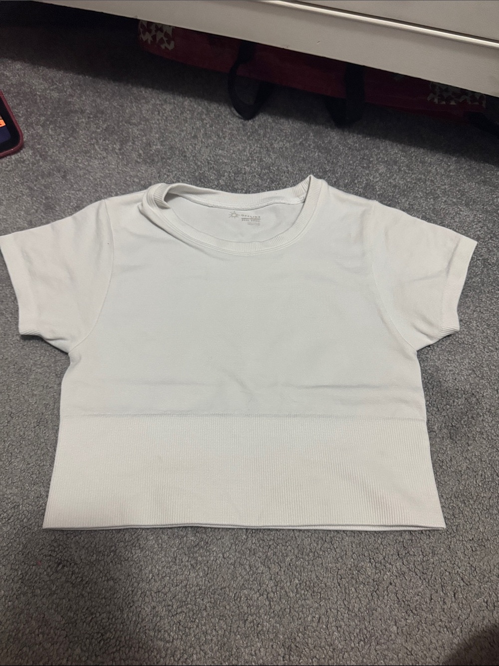 Women's White Ribbed Crop Top - Classic Short Sleeve